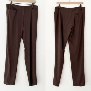 Eileen Fisher Brown High Rise Straight Leg Dress Pants | Medium